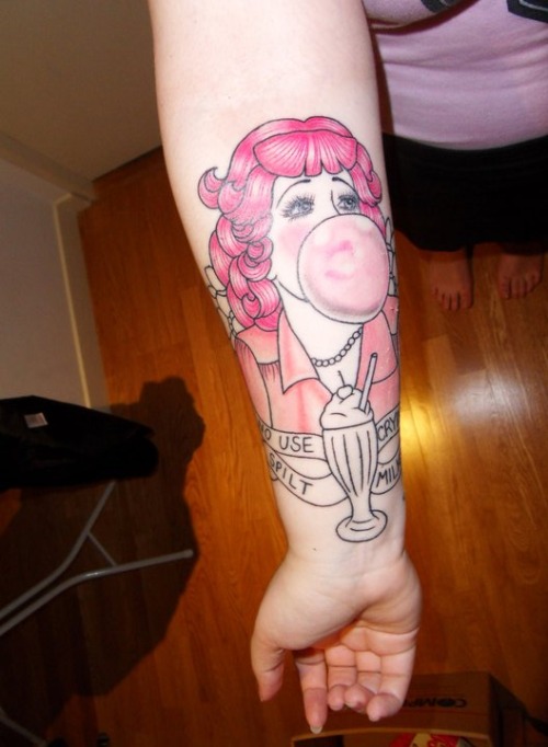 Bubblegum Sundae Girl Tattoo